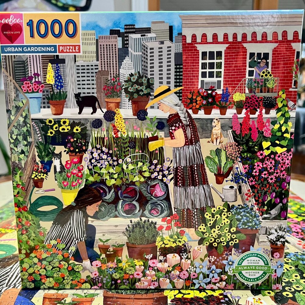SALE! Beautiful eeBoo "Urban Gardening" Puzzle 1,000 Pc.